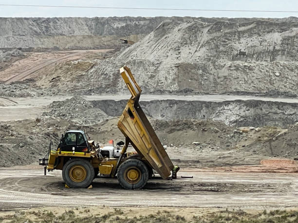 Haul truck in the Powder River Basin getting regular maintenance.